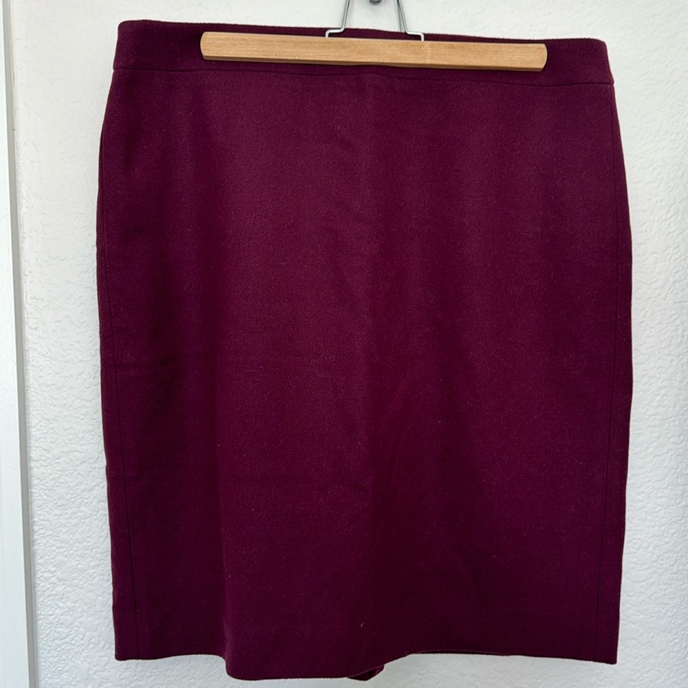 J.Crew, size 12, double-surge wool. Back slit. Maroon